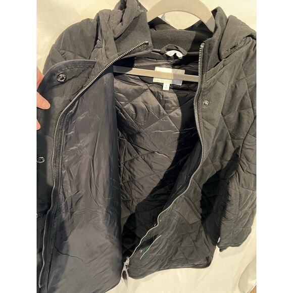 Women's DKNY Black Long Puffer Jacket, Hooded, NWT, XL - Picture 8 of 12